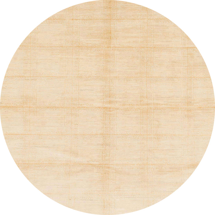 Round Machine Washable Abstract Khaki Gold Rug, wshabs1555