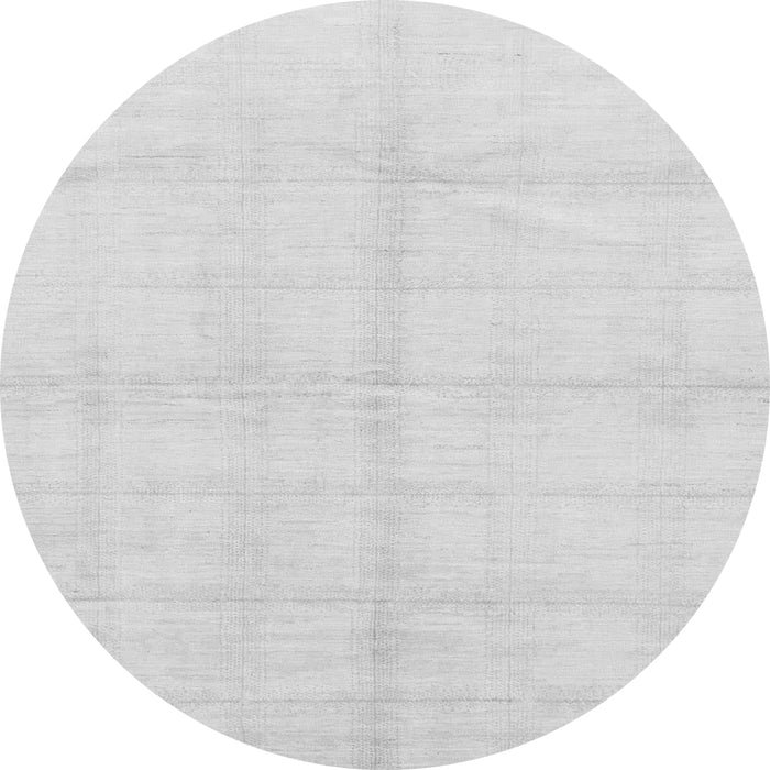 Round Machine Washable Solid Gray Modern Rug, wshabs1555gry