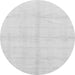 Round Machine Washable Solid Gray Modern Rug, wshabs1555gry