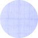 Round Machine Washable Solid Blue Modern Rug, wshabs1555blu