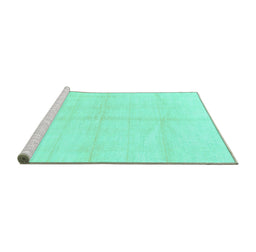 Sideview of Machine Washable Solid Turquoise Modern Area Rugs, wshabs1555turq