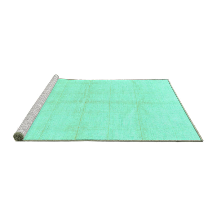 Sideview of Machine Washable Solid Turquoise Modern Area Rugs, wshabs1555turq