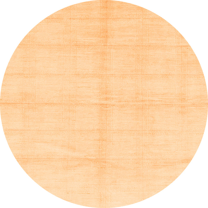 Round Machine Washable Solid Orange Modern Area Rugs, wshabs1555org