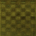 Square Machine Washable Abstract Green Modern Area Rugs, wshabs1556grn