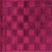 Square Machine Washable Abstract Pink Modern Rug, wshabs1556pnk