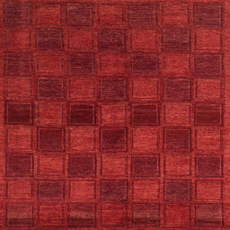 Square Machine Washable Abstract Red Rug, wshabs1556