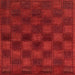 Square Machine Washable Abstract Red Rug, wshabs1556