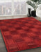 Abstract Red Modern Rug in Family Room, abs1556