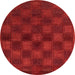 Round Machine Washable Abstract Red Rug, wshabs1556