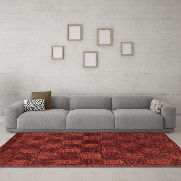 Machine Washable Abstract Brown Modern Rug in a Living Room,, wshabs1556brn