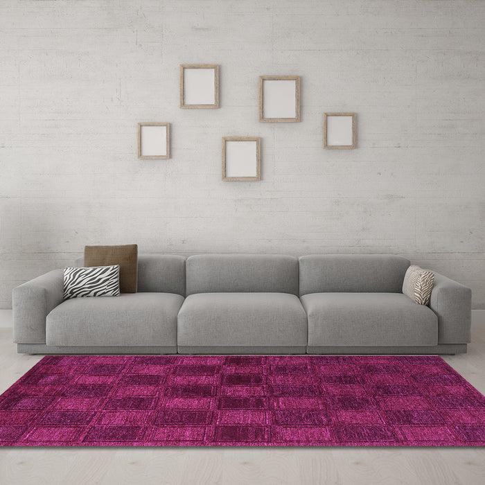 Machine Washable Abstract Purple Modern Area Rugs in a Living Room, wshabs1556pur