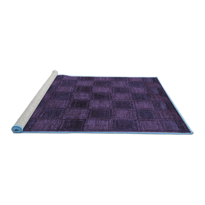 Sideview of Machine Washable Abstract Blue Modern Rug, wshabs1556blu