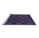 Sideview of Machine Washable Abstract Blue Modern Rug, wshabs1556blu