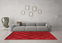 Machine Washable Abstract Red Modern Rug, wshabs1556red