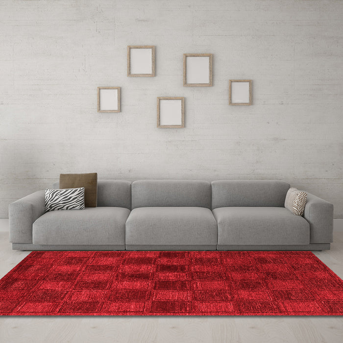 Modern Red Washable Rugs