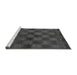 Sideview of Machine Washable Abstract Gray Modern Rug, wshabs1556gry