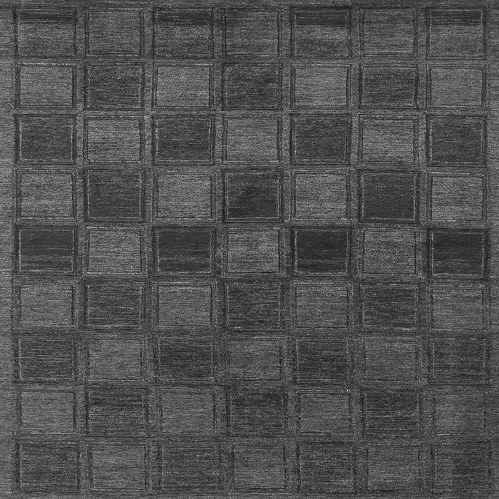 Square Abstract Gray Modern Rug, abs1556gry