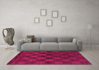 Machine Washable Abstract Pink Modern Rug, wshabs1556pnk