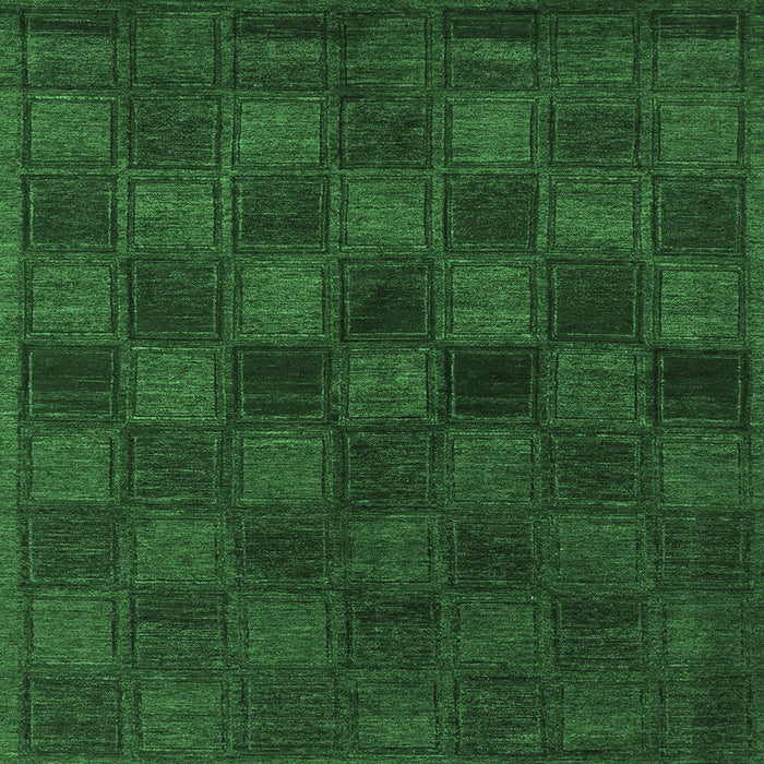 Square Machine Washable Abstract Emerald Green Modern Area Rugs, wshabs1556emgrn