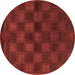 Round Abstract Brown Modern Rug, abs1556brn