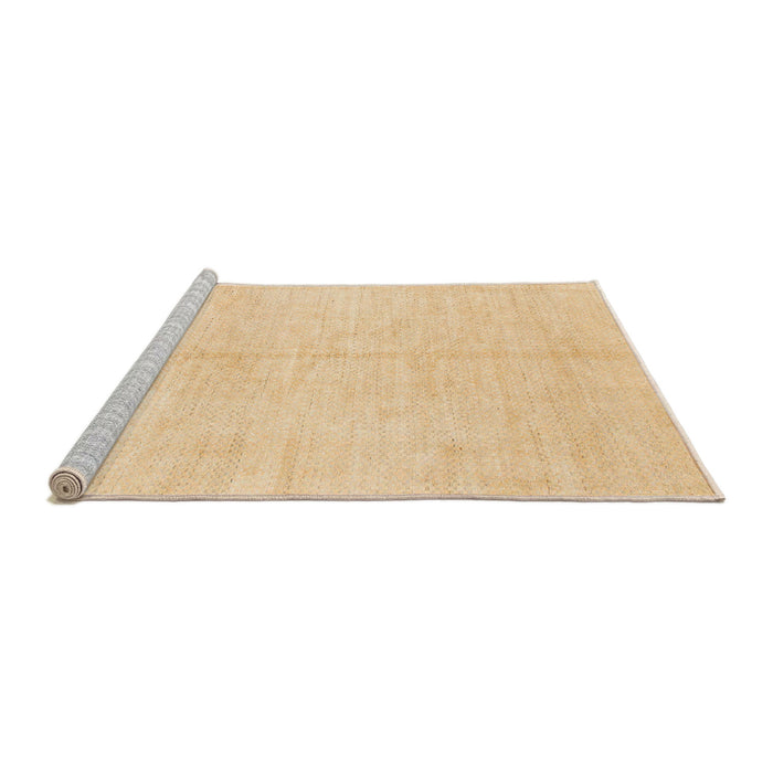 Sideview of Machine Washable Abstract Brown Gold Rug, wshabs1557