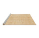 Sideview of Machine Washable Abstract Brown Gold Rug, wshabs1557