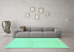 Machine Washable Solid Turquoise Modern Area Rugs in a Living Room,, wshabs1557turq