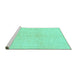 Sideview of Machine Washable Solid Turquoise Modern Area Rugs, wshabs1557turq