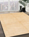 Abstract Brown Gold Solid Rug in Family Room, abs1557