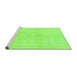 Sideview of Machine Washable Solid Green Modern Area Rugs, wshabs1557grn