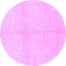 Round Solid Purple Modern Rug, abs1557pur