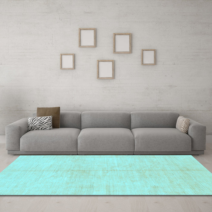 Machine Washable Solid Light Blue Modern Rug in a Living Room, wshabs1557lblu