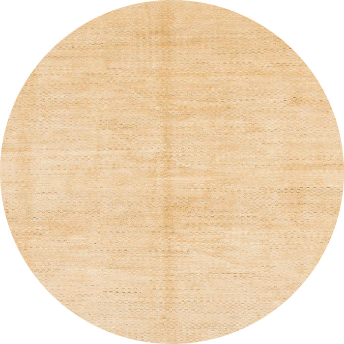 Round Machine Washable Abstract Brown Gold Rug, wshabs1557