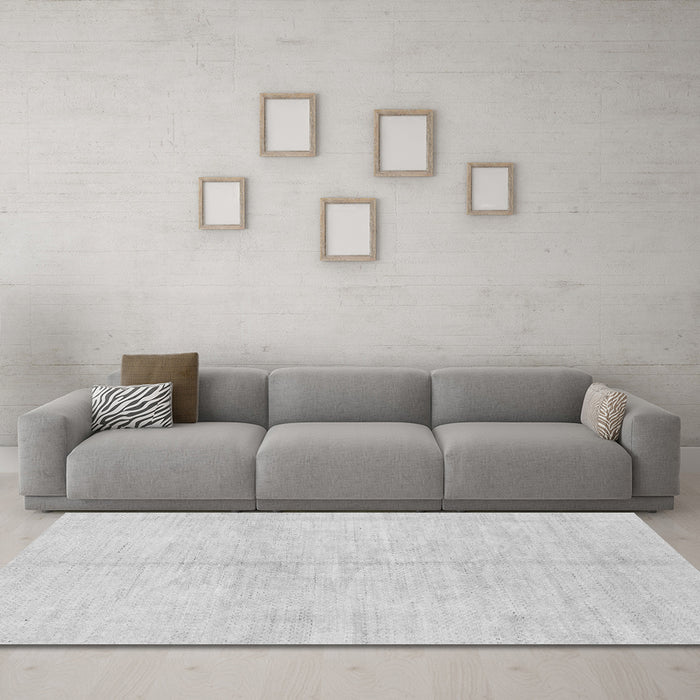Machine Washable Solid Gray Modern Rug in a Living Room,, wshabs1557gry