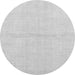 Round Solid Gray Modern Rug, abs1558gry