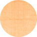 Round Solid Orange Modern Rug, abs1558org