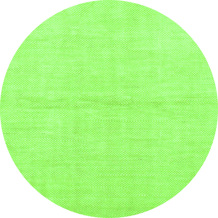 Round Machine Washable Solid Green Modern Area Rugs, wshabs1558grn