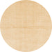 Round Abstract Brown Gold Solid Rug, abs1558