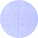 Round Machine Washable Solid Blue Modern Rug, wshabs1558blu