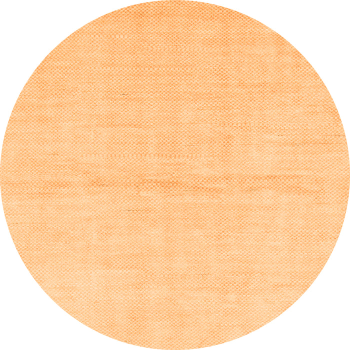 Round Machine Washable Solid Orange Modern Area Rugs, wshabs1558org