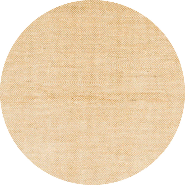 Round Machine Washable Abstract Brown Gold Rug, wshabs1558