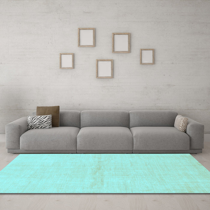 Machine Washable Solid Light Blue Modern Rug in a Living Room, wshabs1558lblu