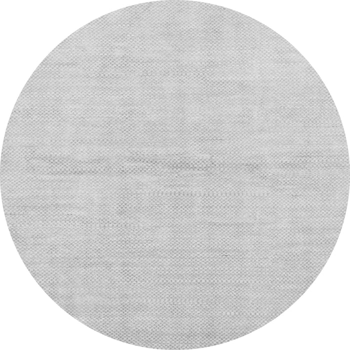 Round Machine Washable Solid Gray Modern Rug, wshabs1558gry