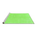 Sideview of Machine Washable Solid Green Modern Area Rugs, wshabs1559grn