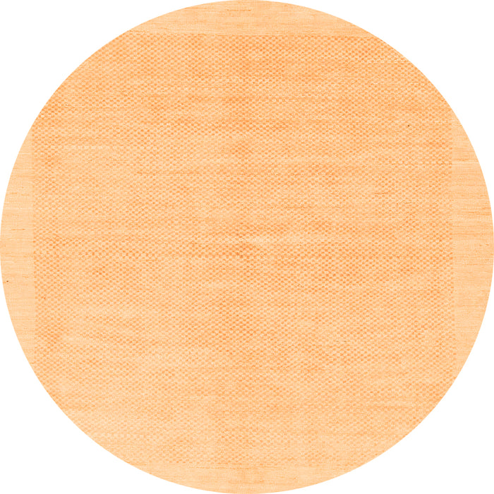 Round Machine Washable Solid Orange Modern Area Rugs, wshabs1559org