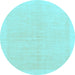 Round Machine Washable Solid Light Blue Modern Rug, wshabs1559lblu