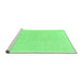 Sideview of Machine Washable Solid Emerald Green Modern Area Rugs, wshabs1559emgrn