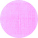 Round Solid Purple Modern Rug, abs1559pur