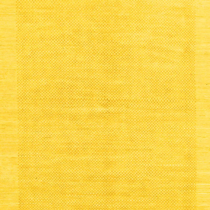 Machine Washable Solid Yellow Modern Rug, wshabs1559yw