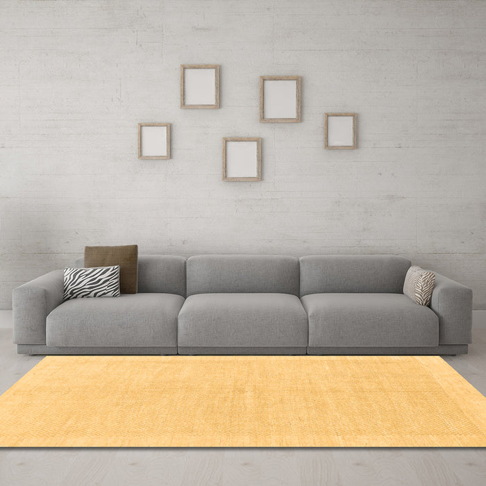 Machine Washable Solid Brown Modern Rug in a Living Room,, wshabs1559brn